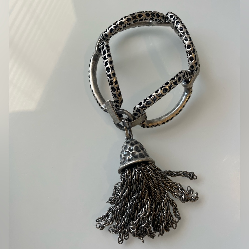 Kendra Scott Filigree Silver Chain Bracelet with Tassel